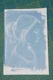 Blauwdruk portret meisje