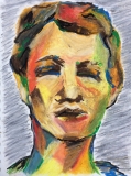 Portret met oliepastel